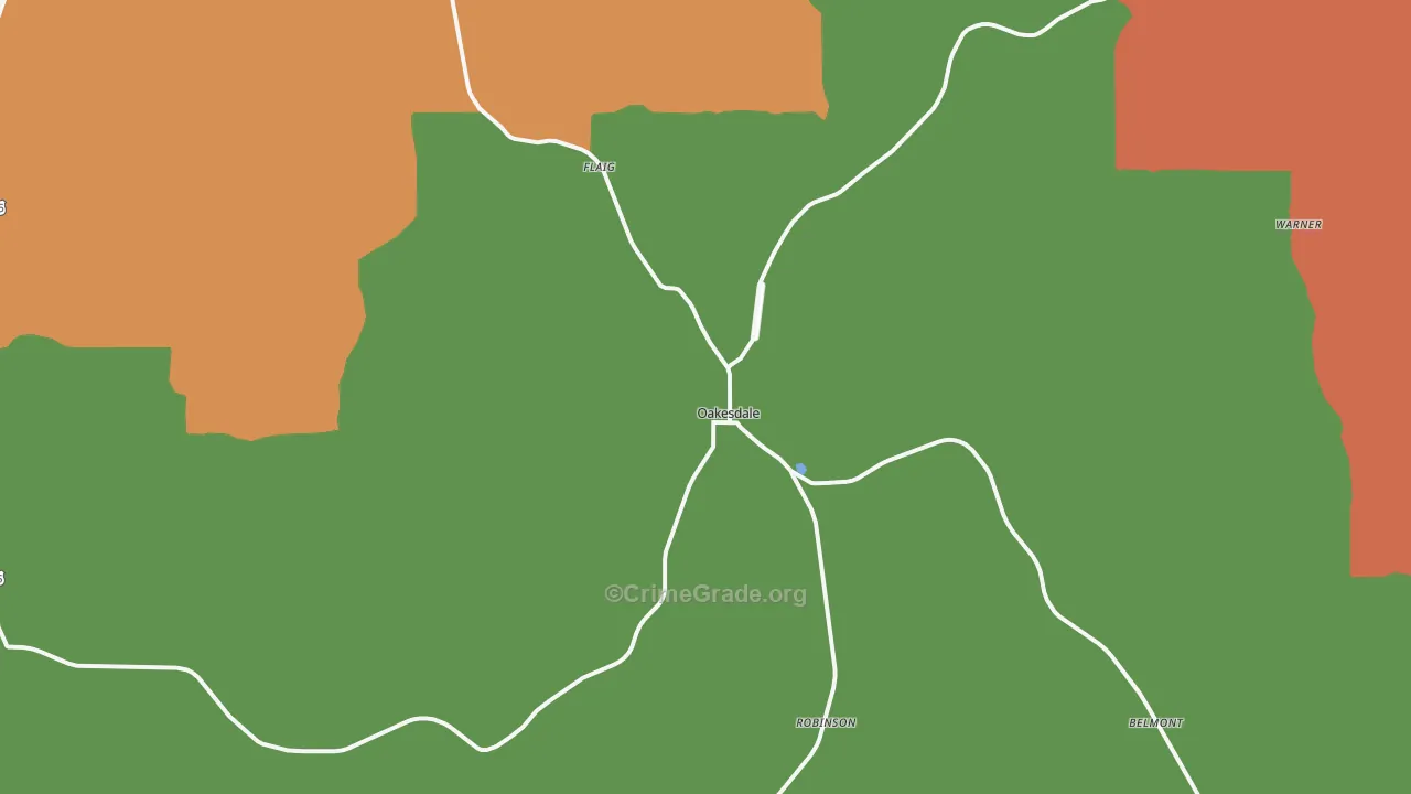 Oakesdale, WA Map of Assault Rates