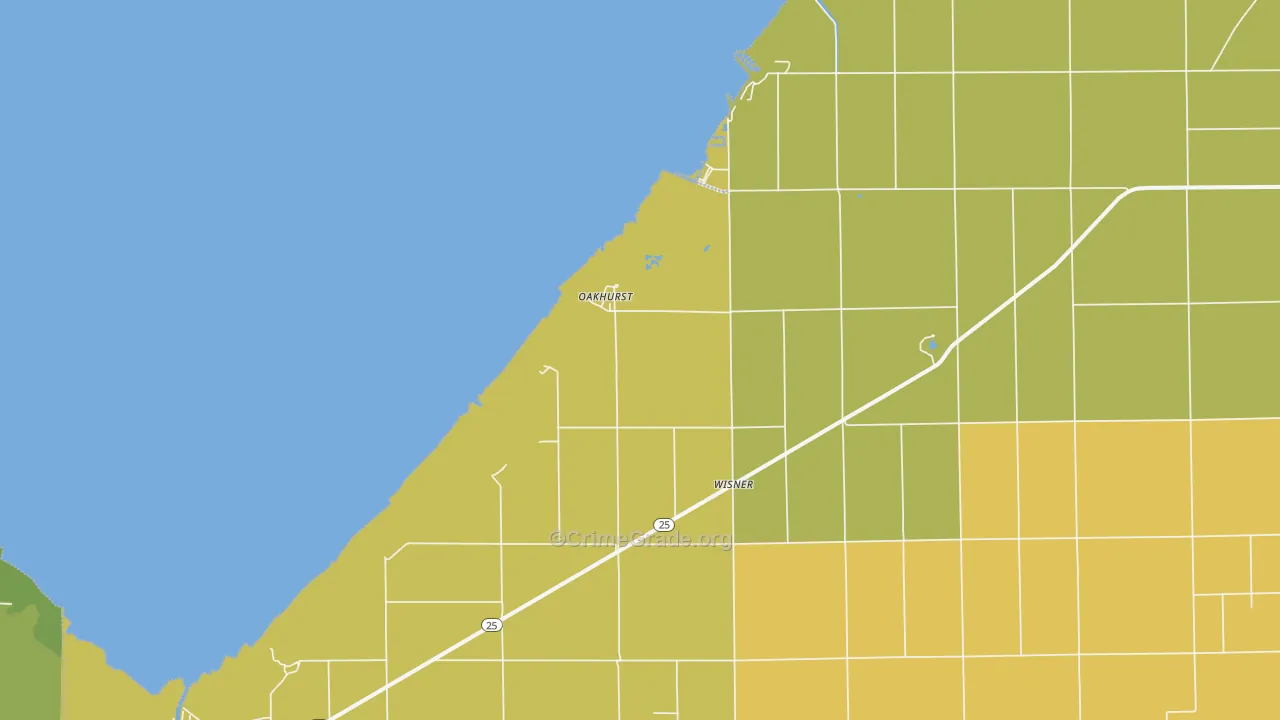 Oakhurst, MI Map of Assault Rates