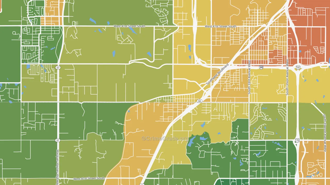 Oakhurst, OK Map of Assault Rates