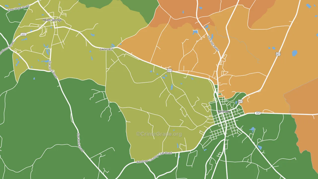 Oakhurst, SC Map of Assault Rates