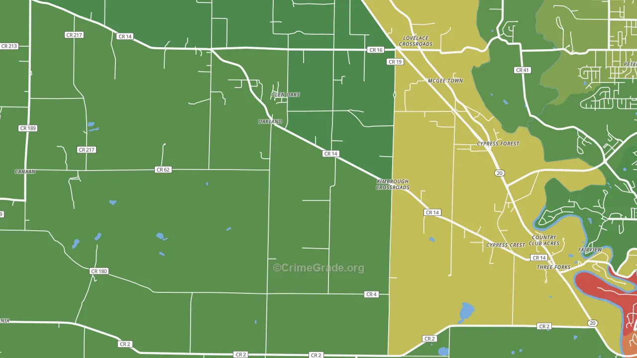 Oakland, AL Map of Assault Rates