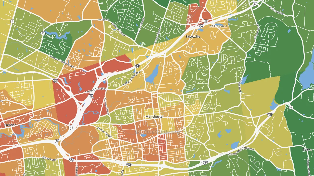 Oakland, CT Map of Assault Rates