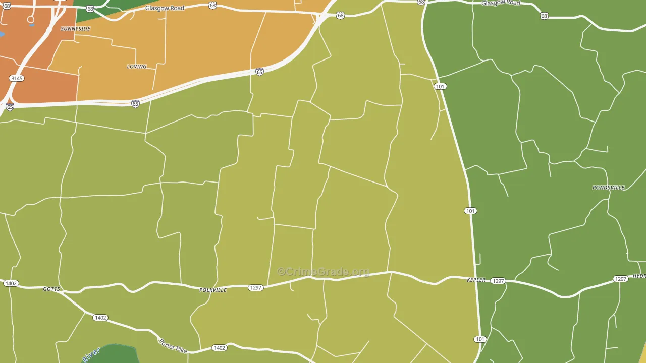 Oakland, KY Map of Assault Rates