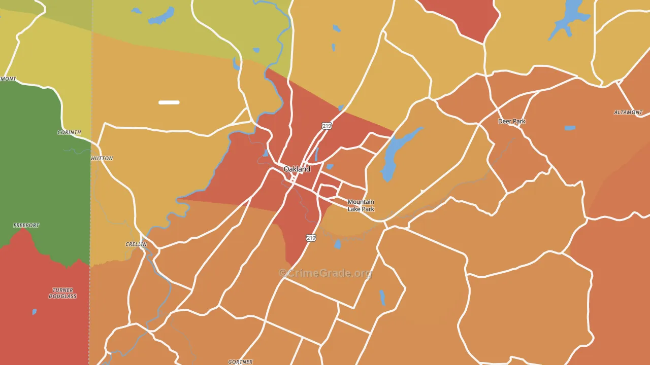 Oakland, MD Map of Assault Rates