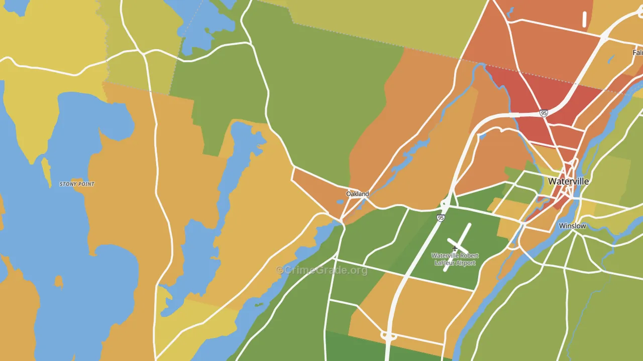 Oakland, ME Map of Assault Rates