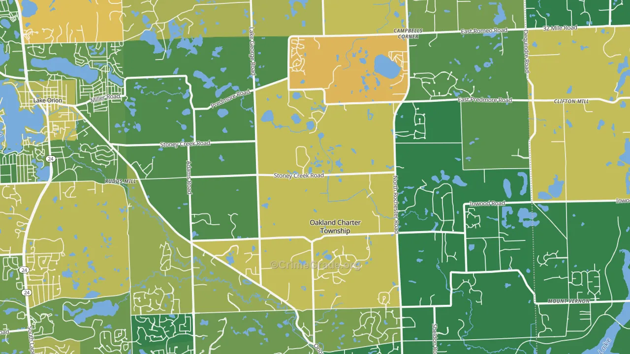 Oakland, MI Map of Assault Rates
