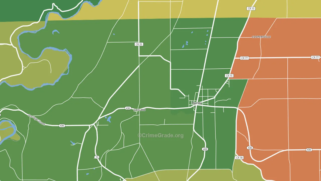 Oakland, NY Map of Assault Rates