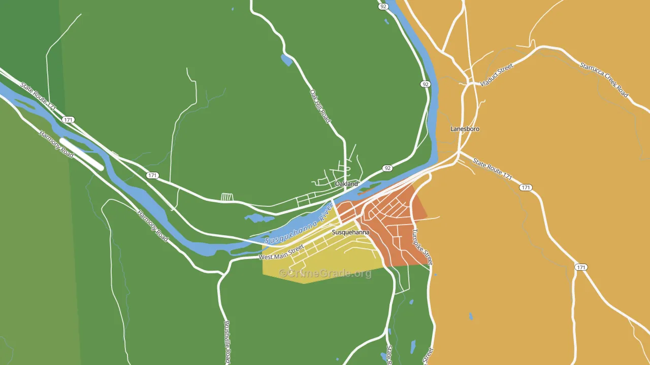 Oakland, PA Map of Assault Rates