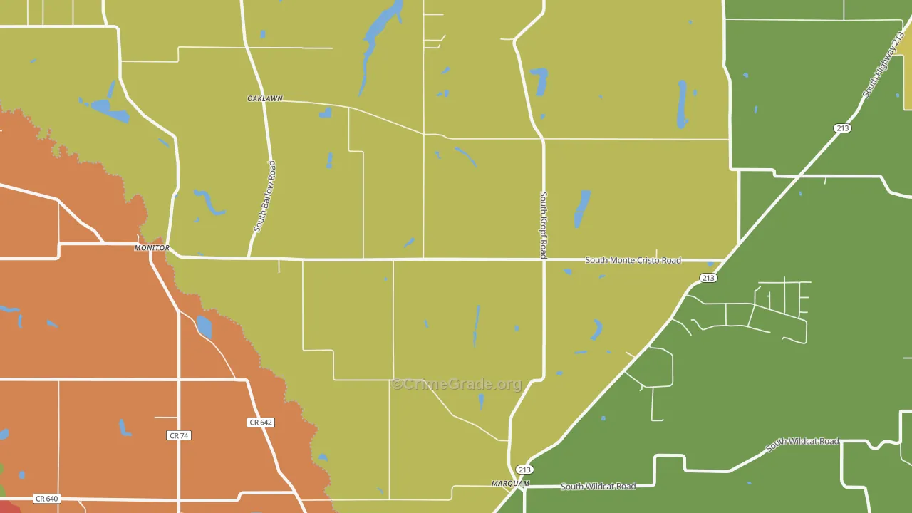 Oaklawn, OR Map of Assault Rates
