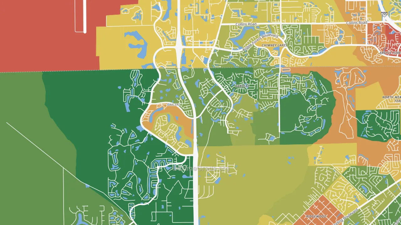 Oakleaf Plantation, FL Map of Assault Rates