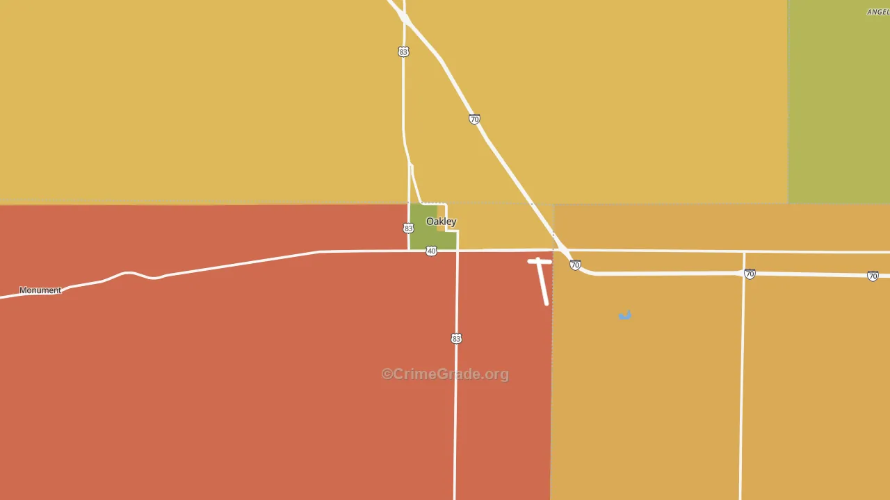 Oakley, KS Map of Assault Rates