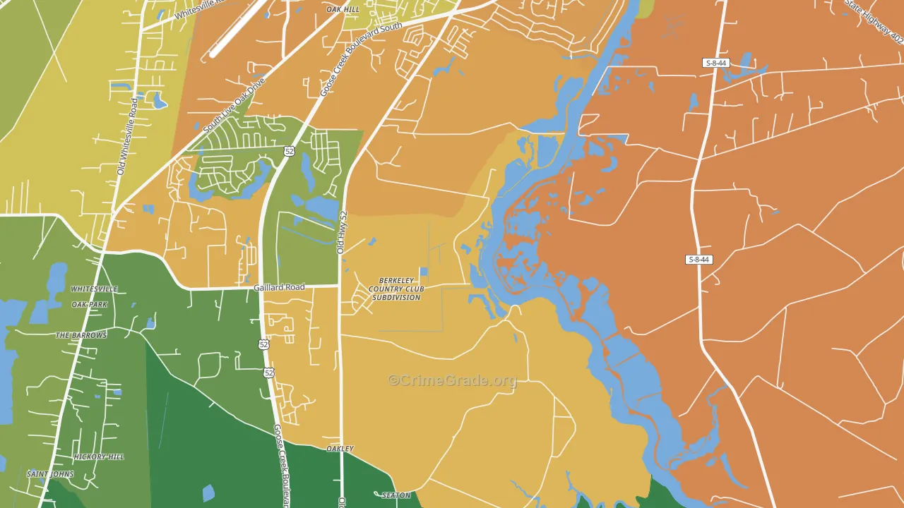 Oakley, SC Map of Assault Rates