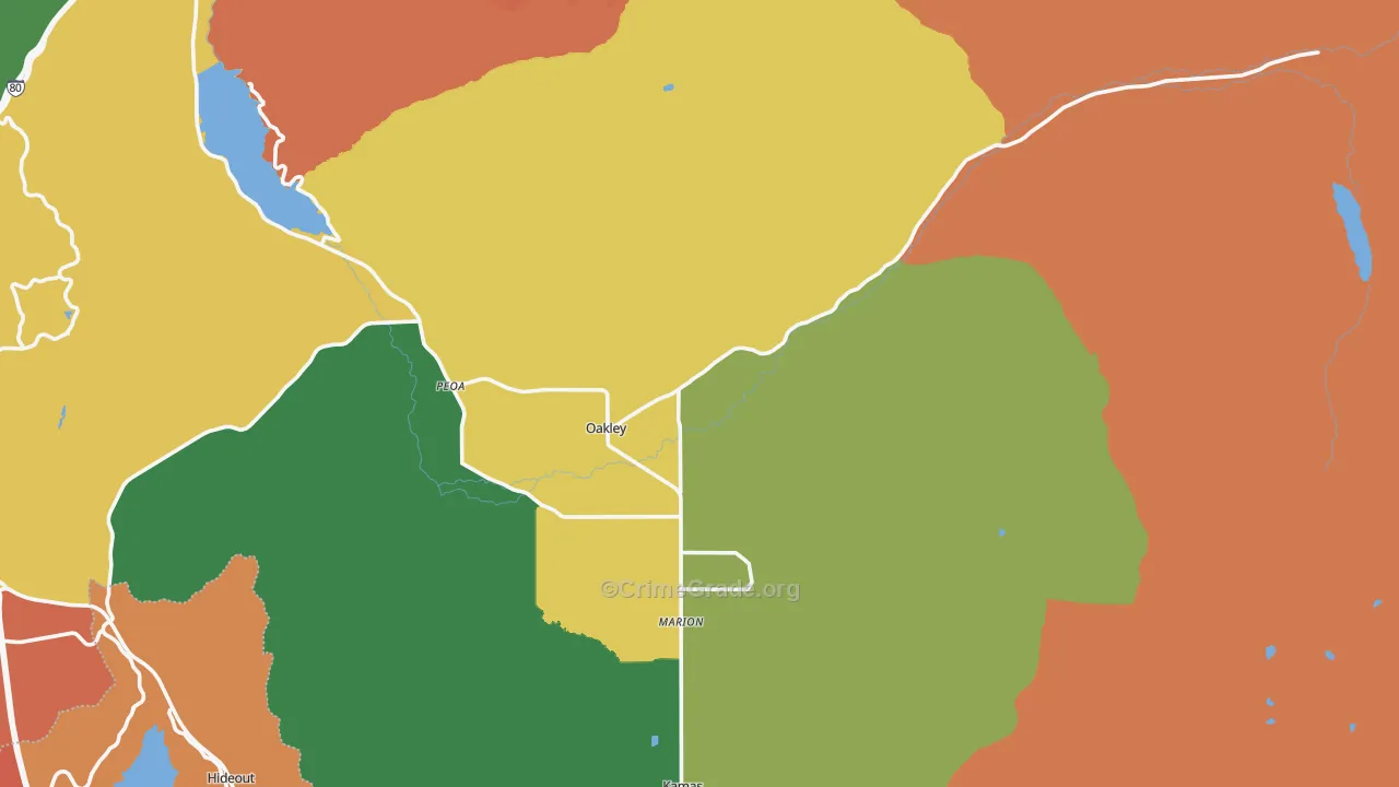 Oakley, UT Map of Assault Rates