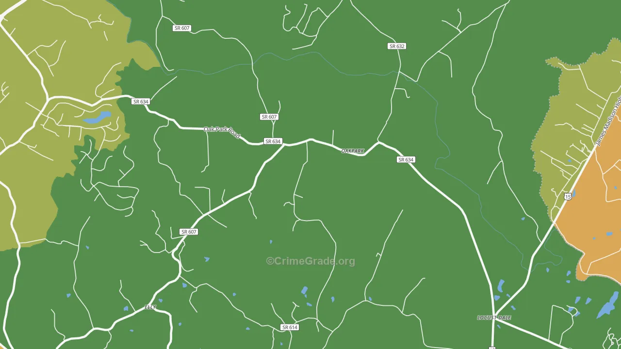 Oakpark, VA Map of Assault Rates