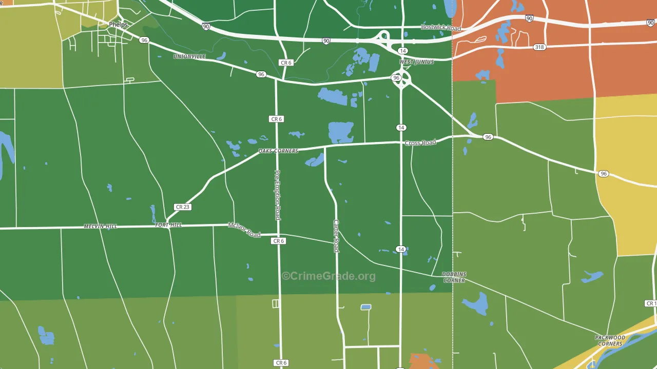 Oaks Corners, NY Map of Assault Rates
