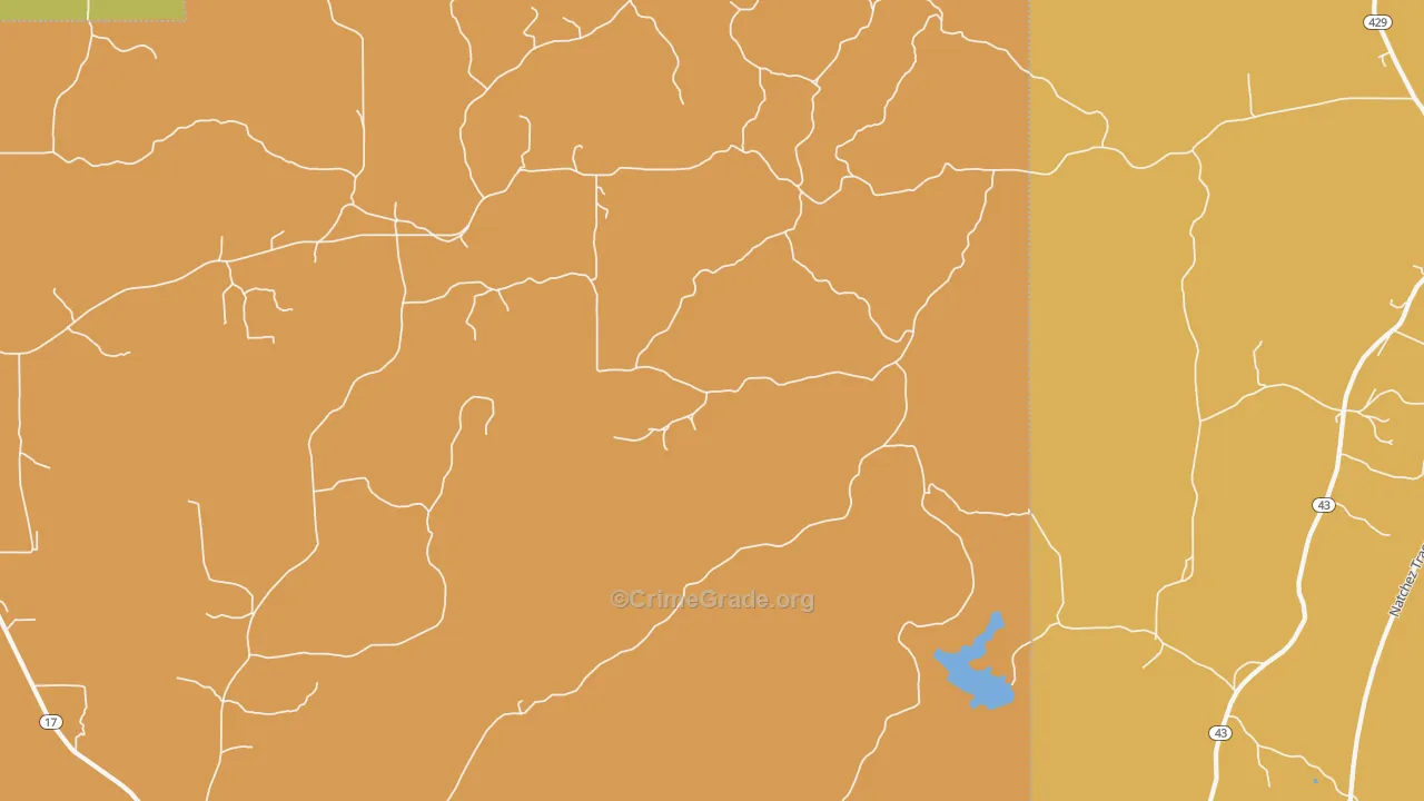 Oaks, MS Map of Assault Rates