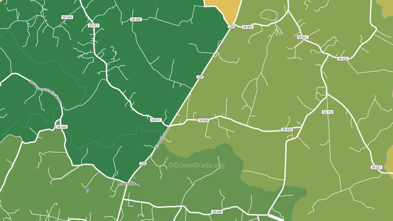 Oakshade, VA Map of Assault Rates