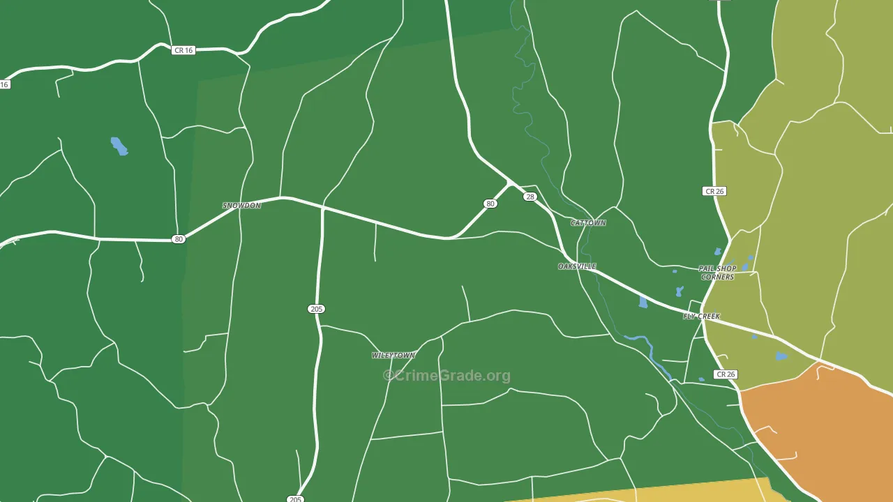 Oaksville, NY Map of Assault Rates