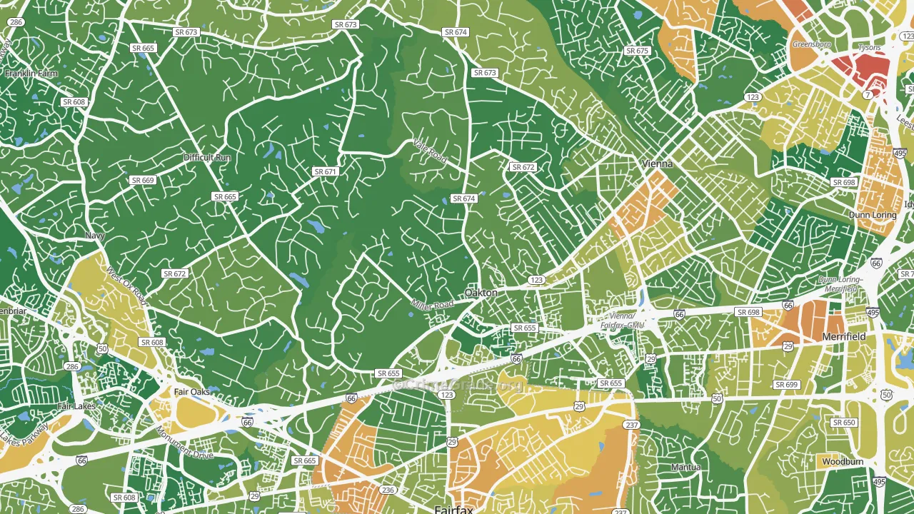 Oakton, VA Map of Assault Rates