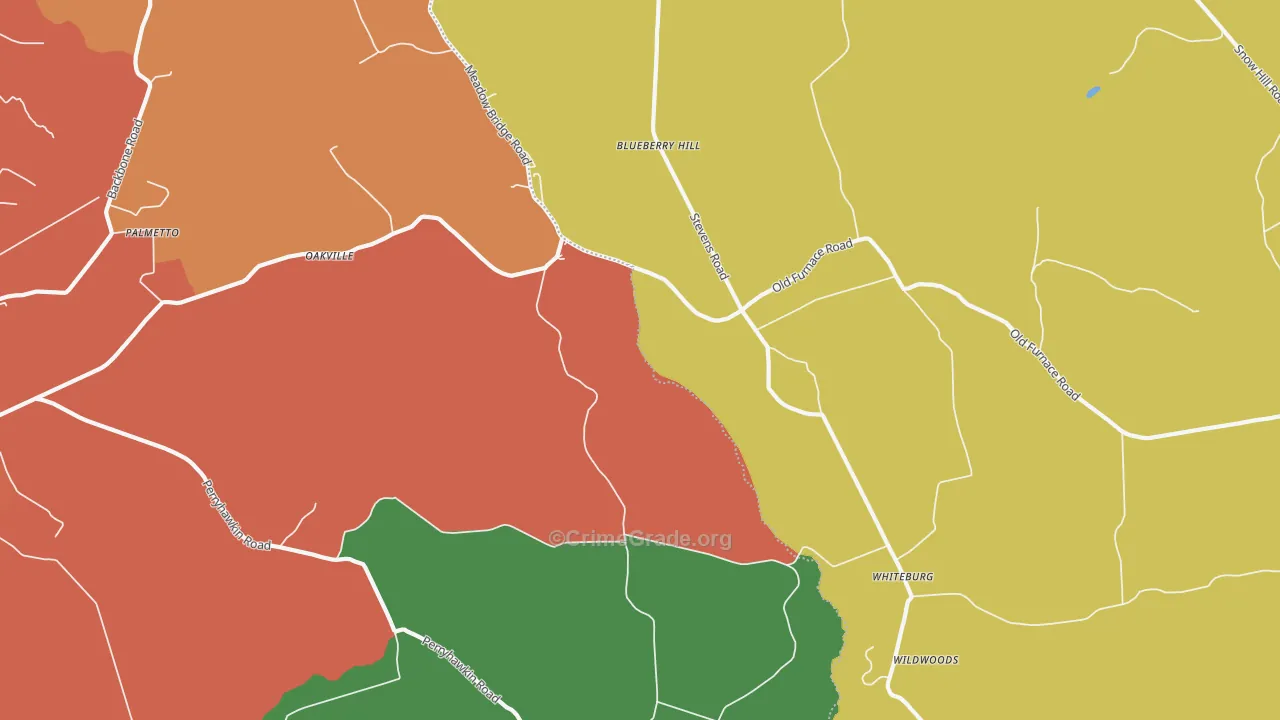 Oakville, MD Map of Assault Rates