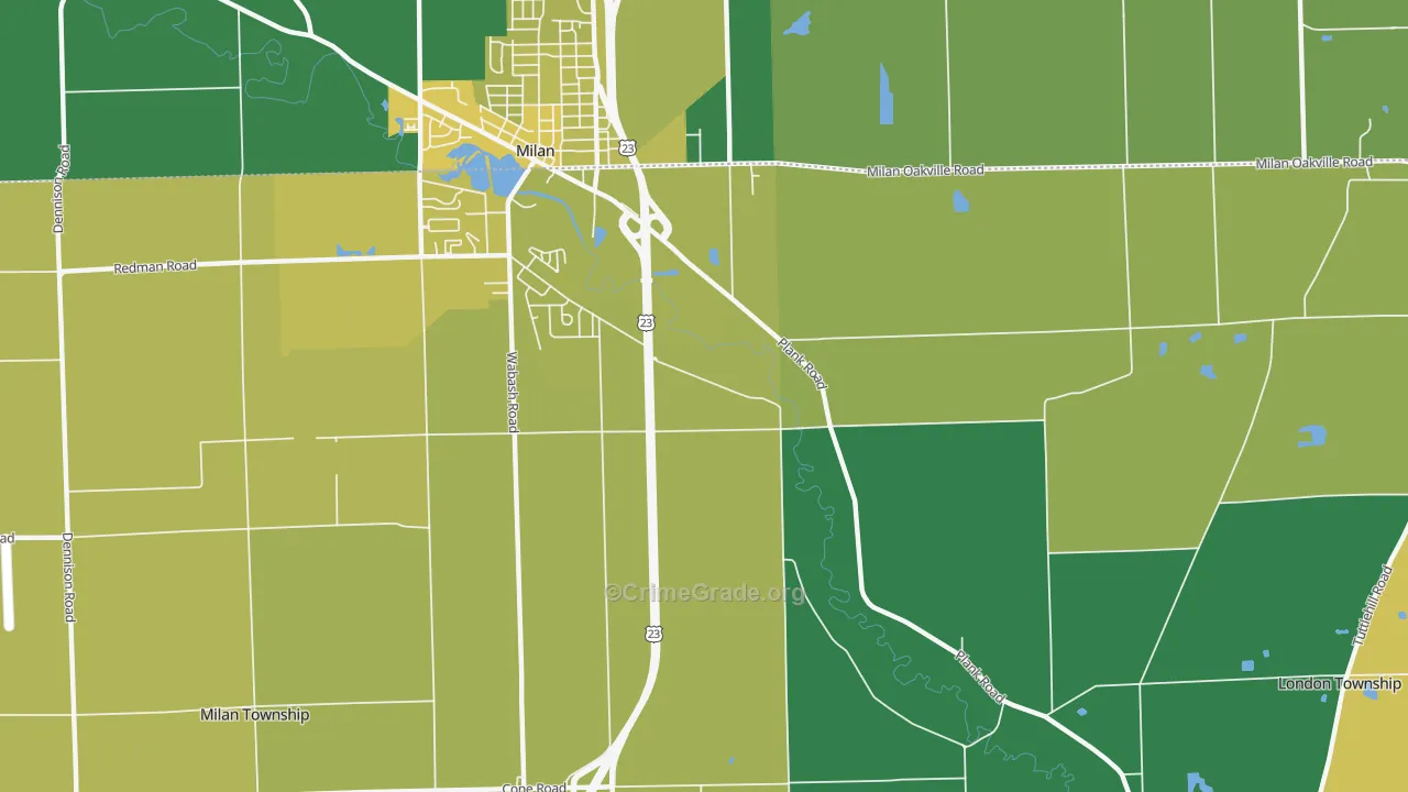 Oakville, MI Map of Assault Rates