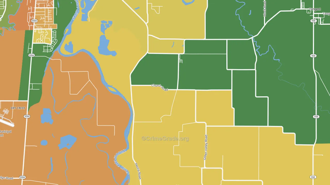 Oakville, OR Map of Assault Rates