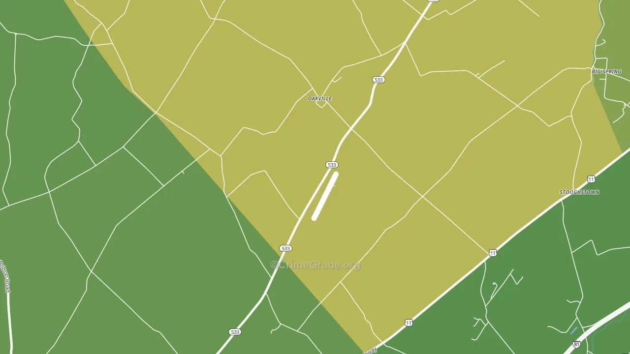 Oakville, PA Map of Assault Rates