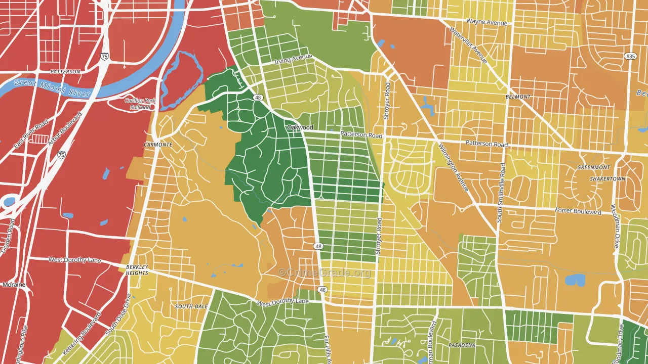 oakwood, Dayton, OH Map of Assault Rates