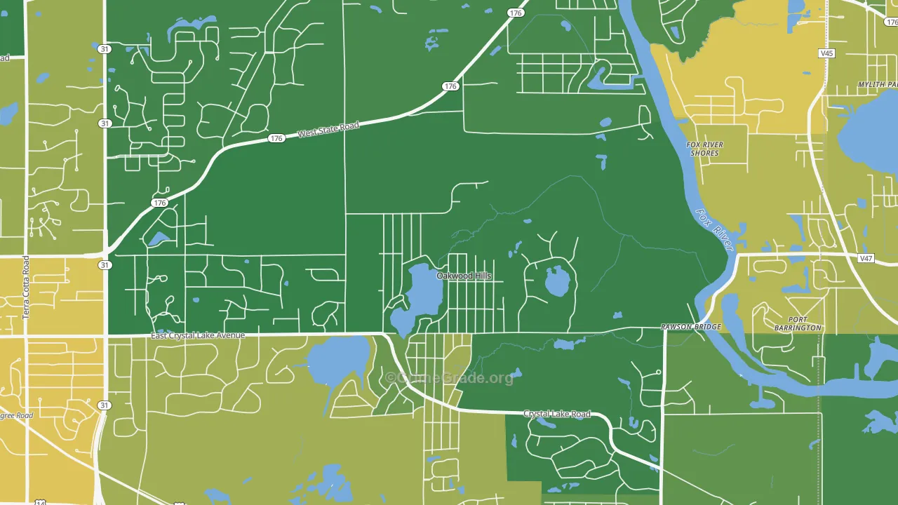 Oakwood Hills, IL Map of Assault Rates