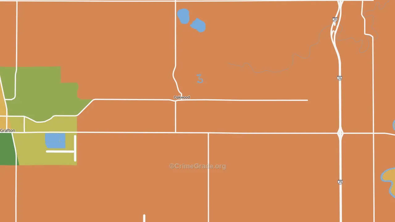 Oakwood, ND Map of Assault Rates