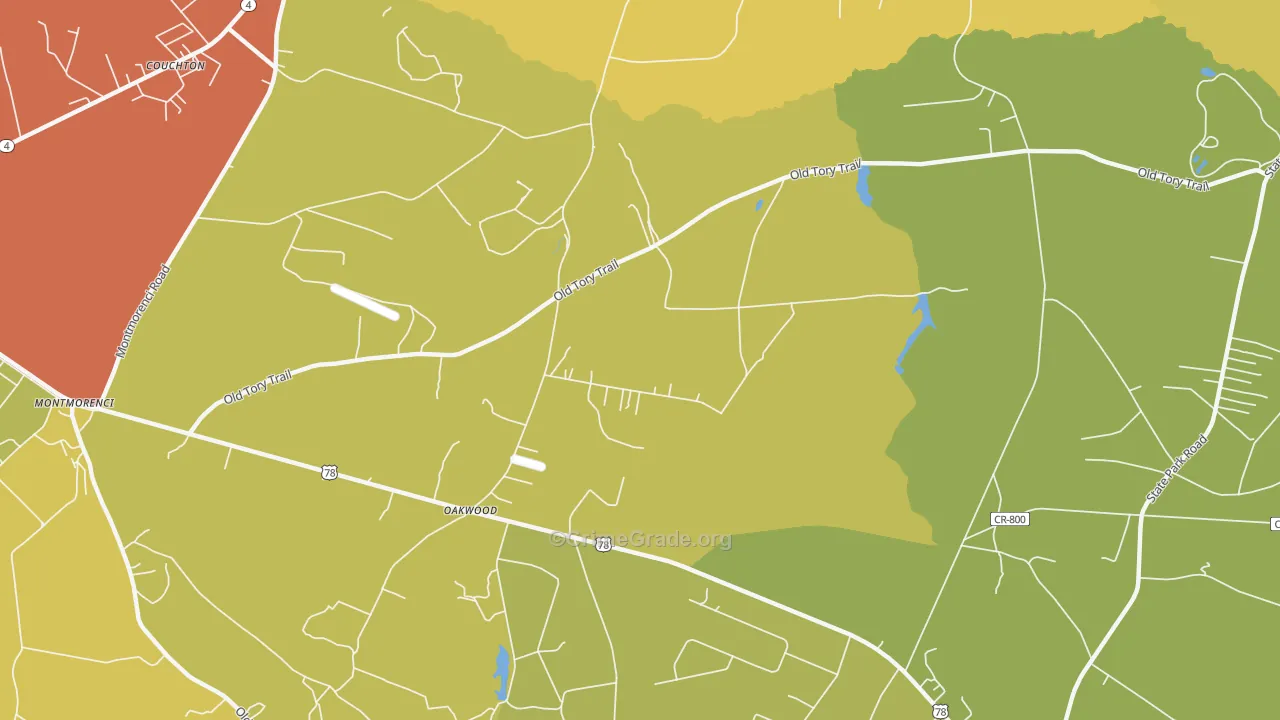 Oakwood, SC Map of Assault Rates