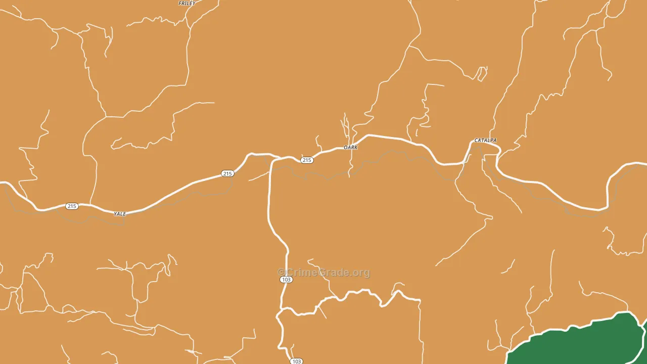 Oark, AR Map of Assault Rates