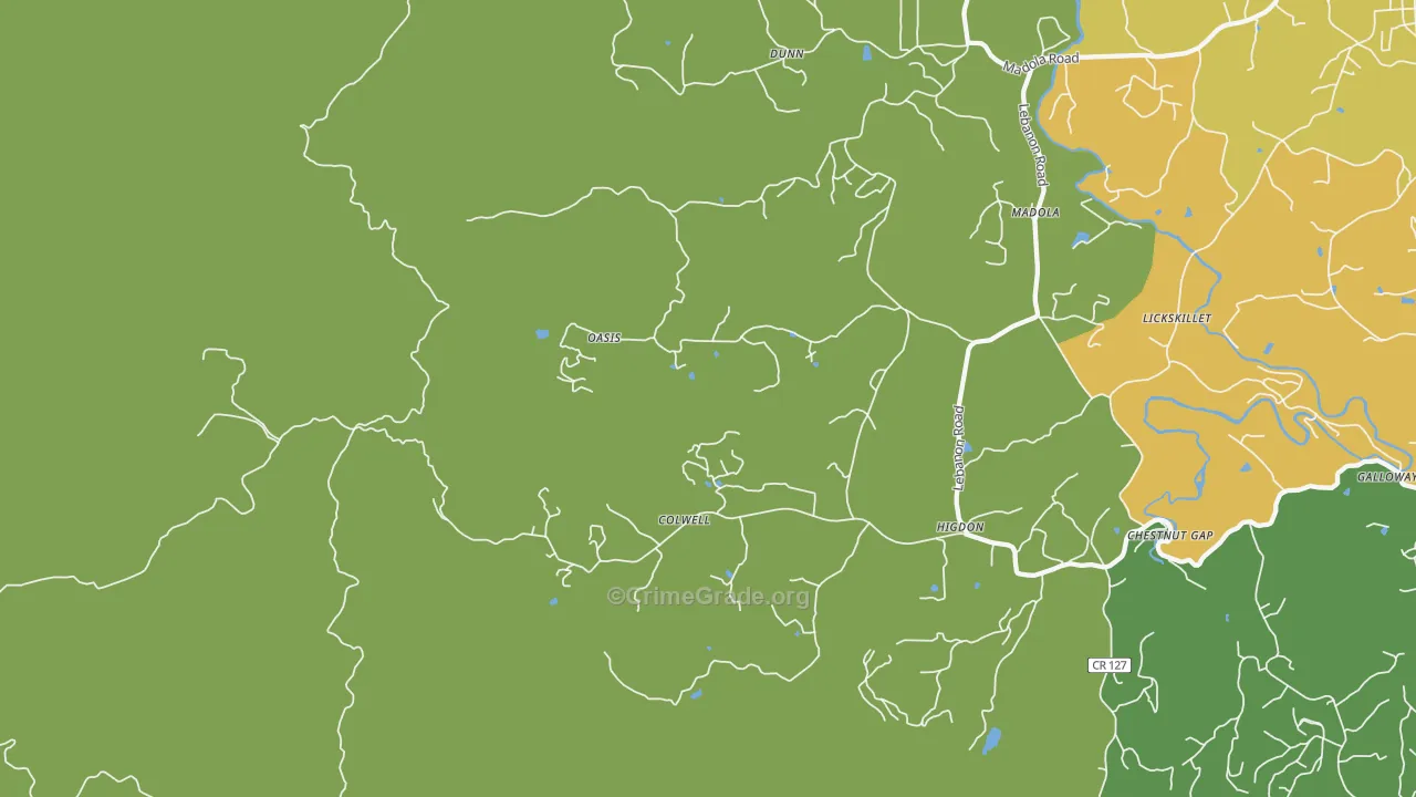 Oasis, GA Map of Assault Rates