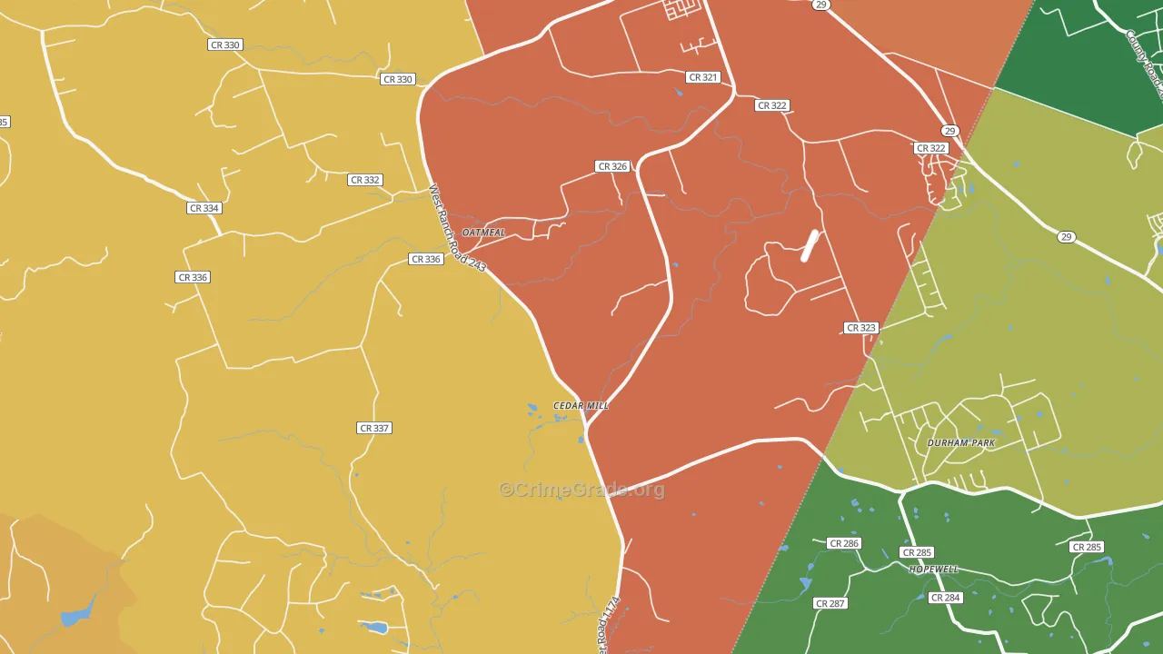 Oatmeal, TX Map of Assault Rates