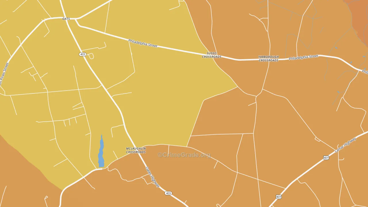 Oats, SC Map of Assault Rates