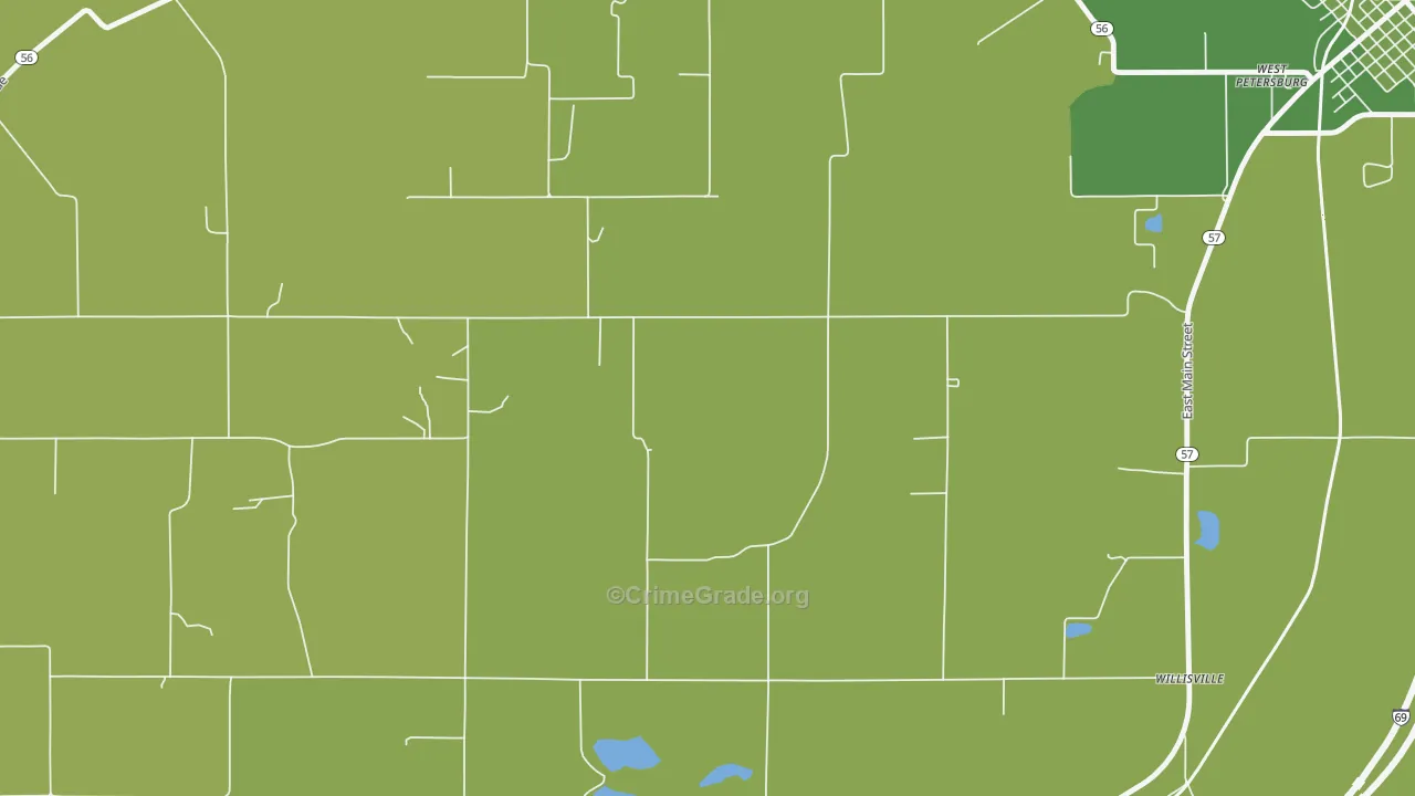 Oatsville, IN Map of Assault Rates