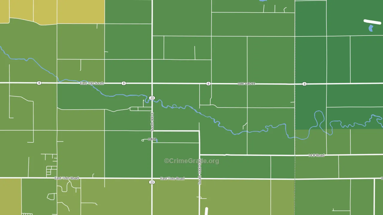 Ober, IN Map of Assault Rates