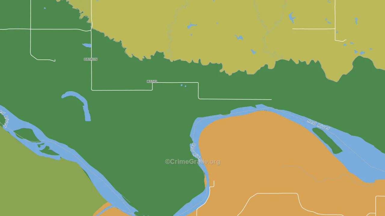 Oberlin, OK Map of Assault Rates