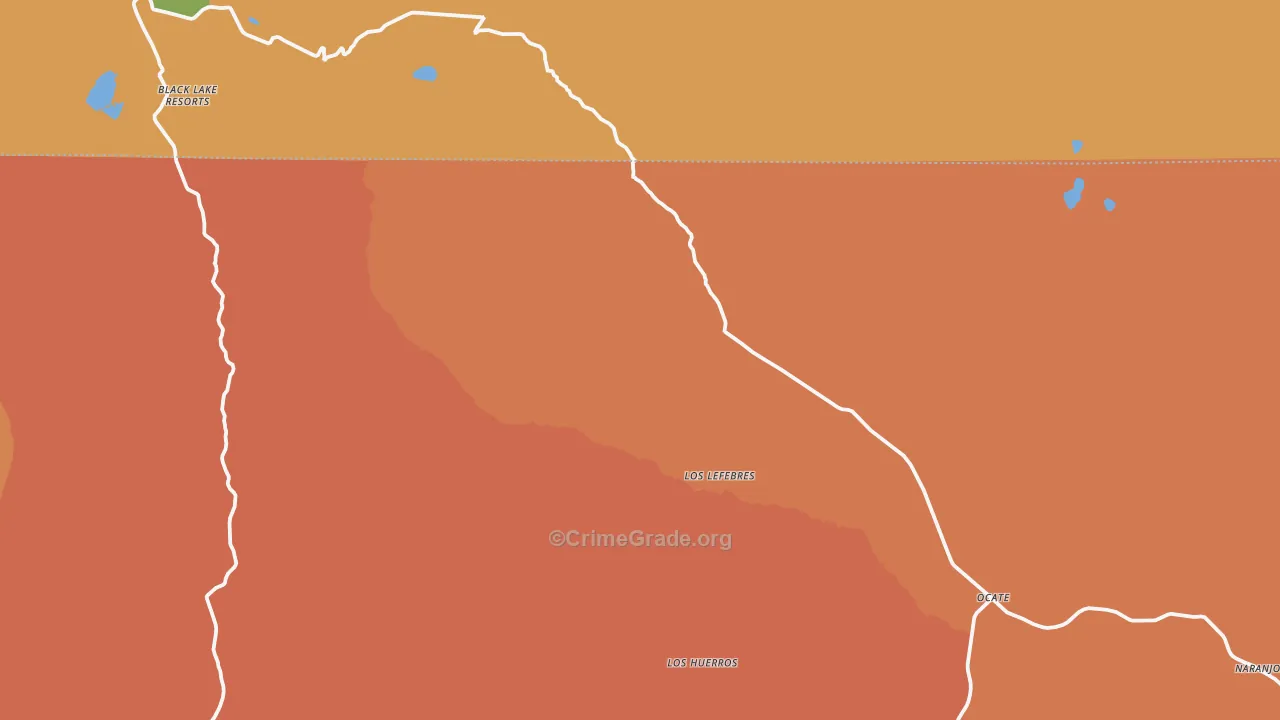 Ocate, NM Map of Assault Rates
