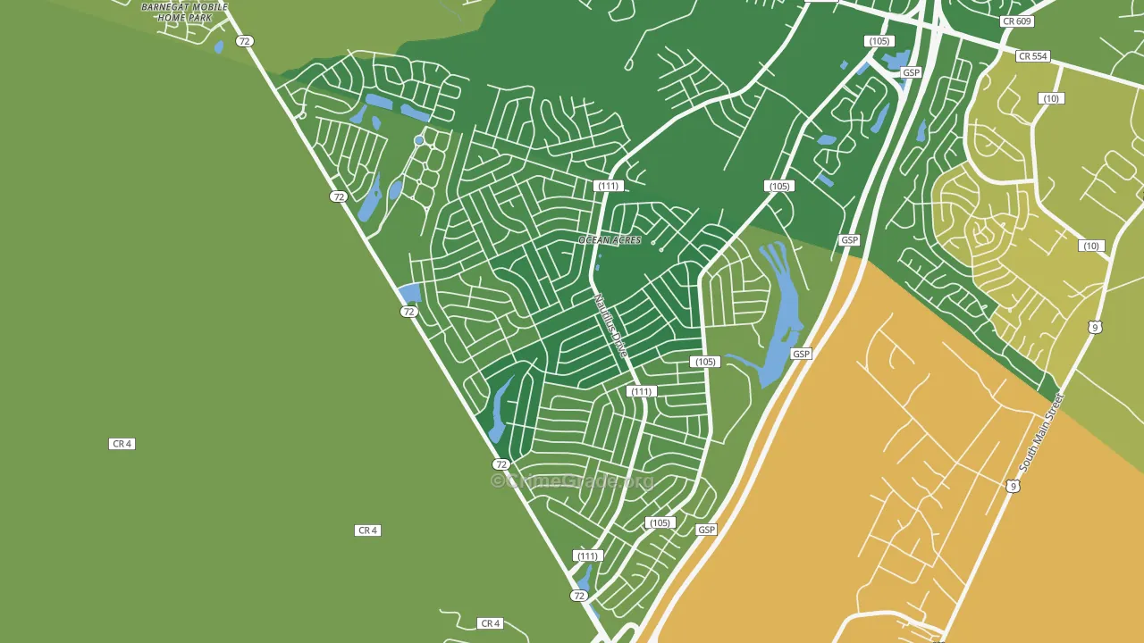 Ocean Acres, NJ Map of Assault Rates