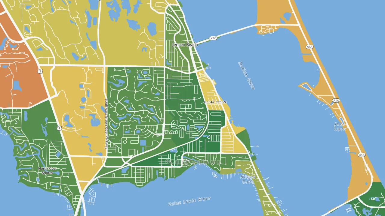 Ocean Breeze Park, FL Map of Assault Rates