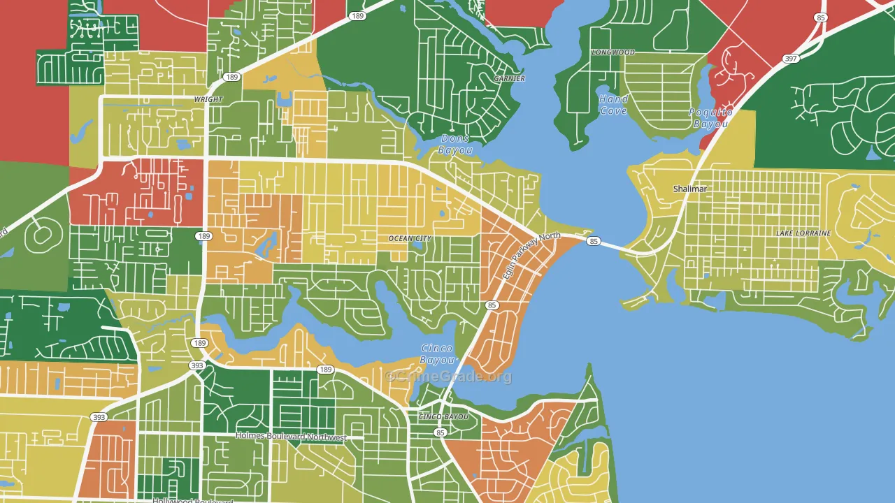 Ocean City, FL Map of Assault Rates