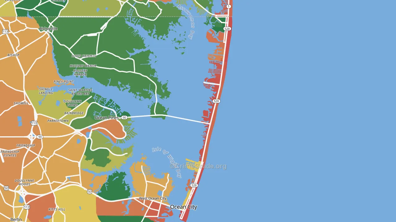 Ocean City, MD Map of Assault Rates