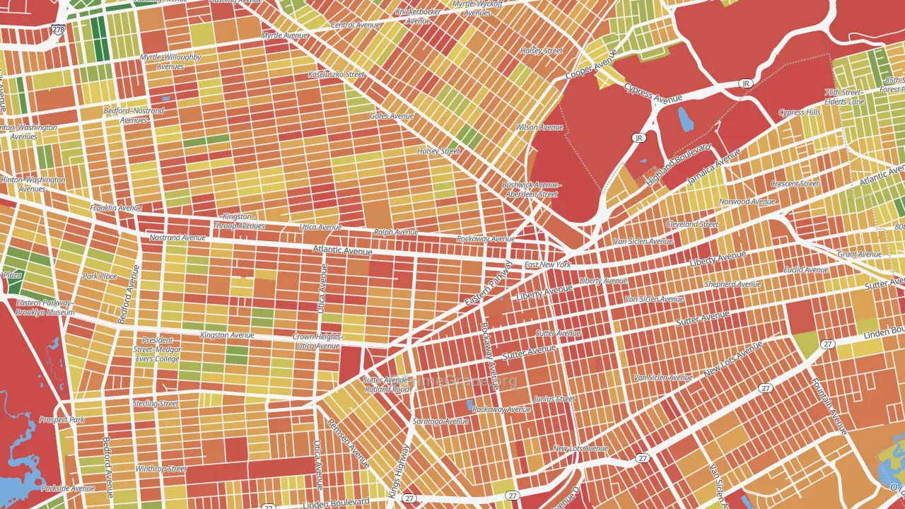 Ocean Hill, Brooklyn, NY Map of Assault Rates
