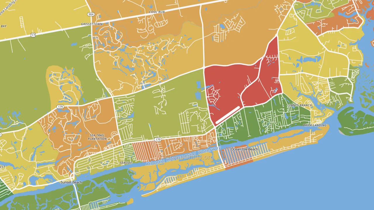 Ocean Isle Beach, NC Map of Assault Rates
