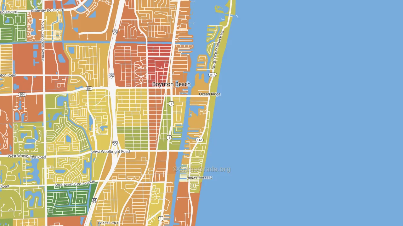 Ocean Ridge, FL Map of Assault Rates