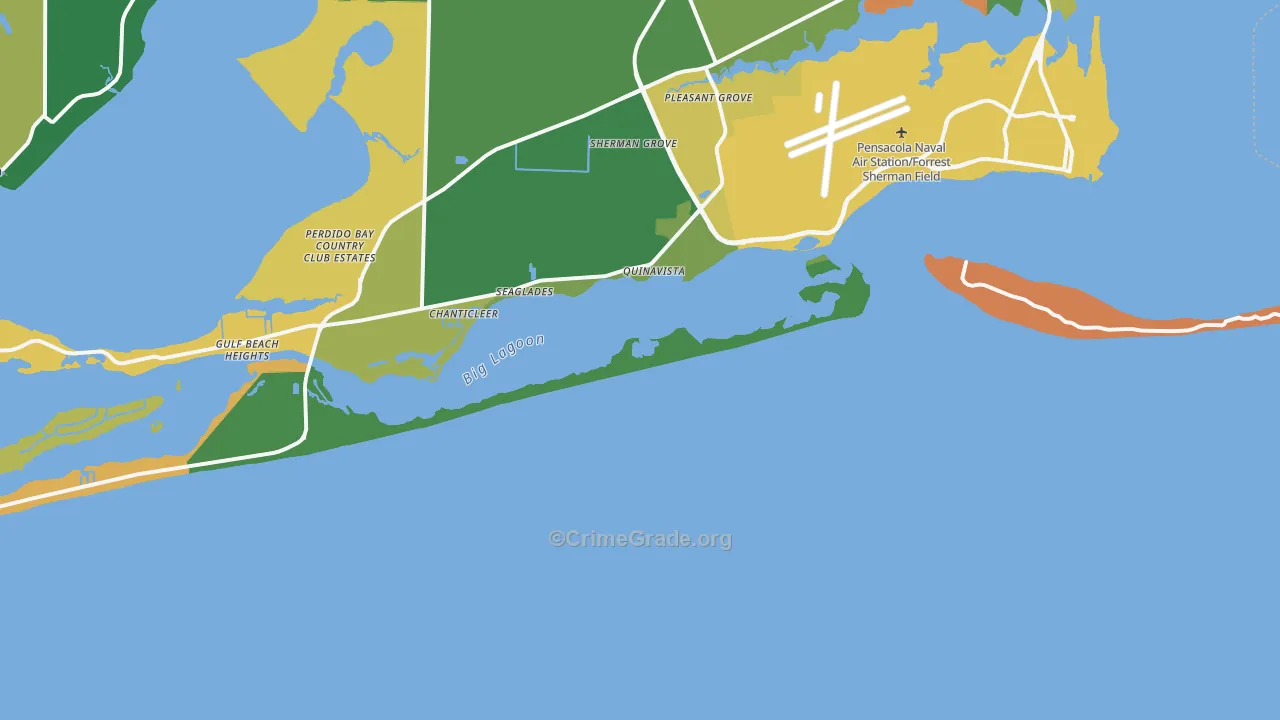 Ocean Springs, FL Map of Assault Rates