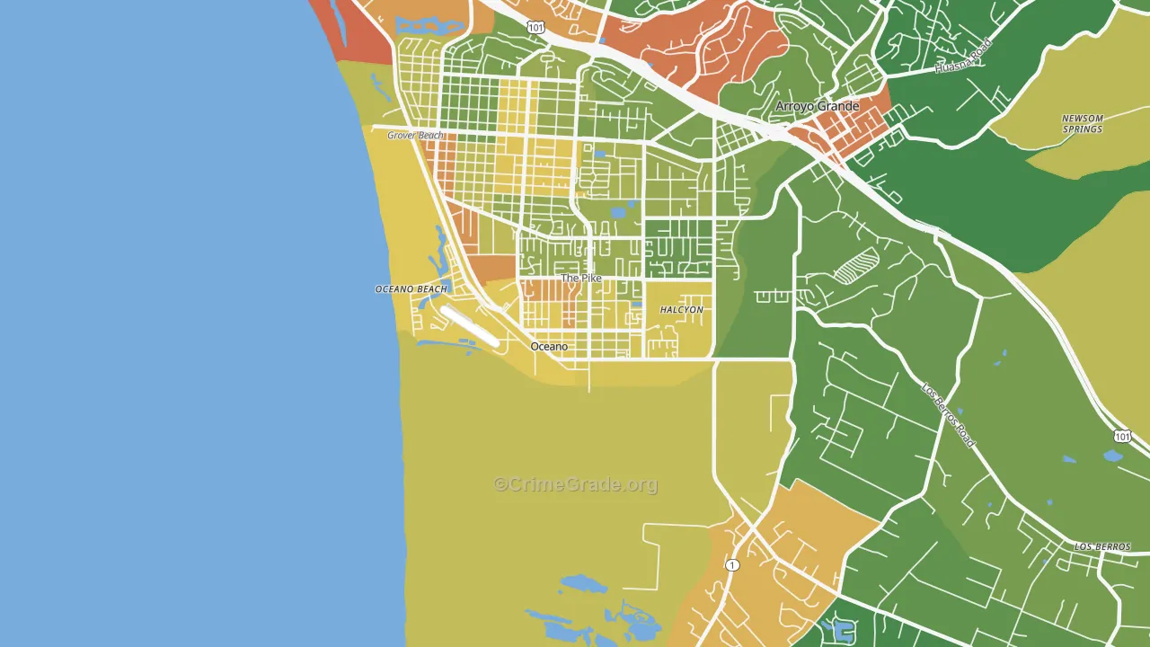 Oceano, CA Map of Assault Rates