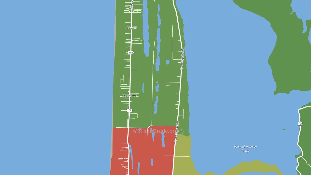 Oceanside, WA Map of Assault Rates