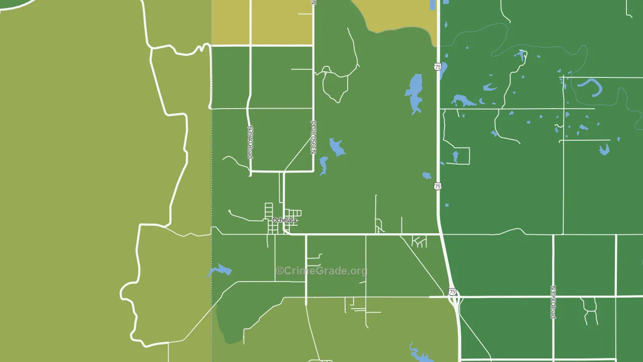 Ochelata, OK Map of Assault Rates